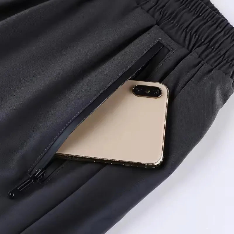 Men 2 In 1 Running Pants Double Layer Pant Tight Training Basketball Legging Fitness Sweatpant With Pockets Running Trousers